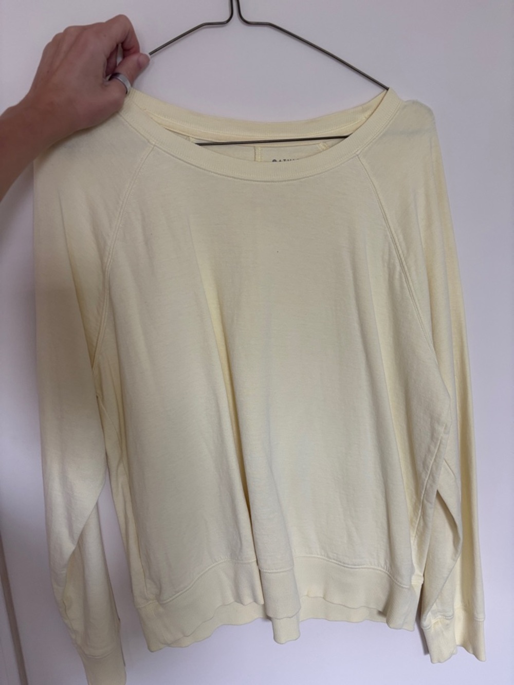 Athleta Pale Yellow Crewneck Pullover